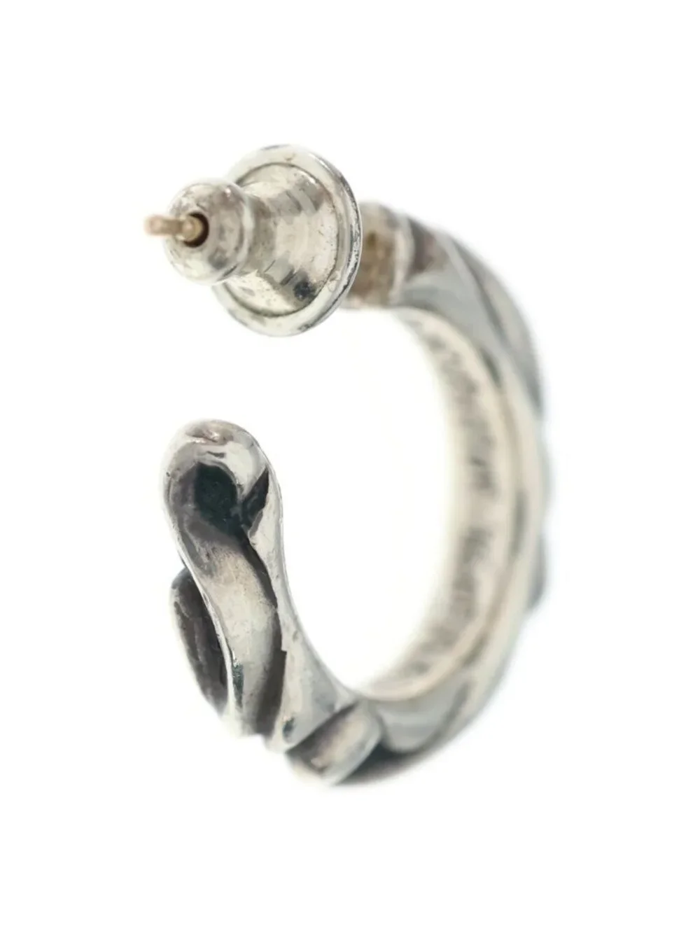 Chrome Hearts Hoop Scrool Scroll Earrings Silver
